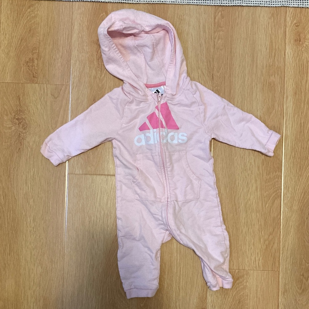 Pink Adidas 100% cotton jumpsuit